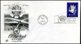 United Nations - FDC - 15c Air Mail Stamp - FDC