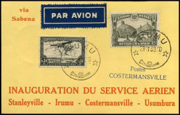 Belgisch Congo - Inauguration Du Service Aerien Stanleyville-Irumu-Costermansville-Usumbura - Postes Costermansville - Brieven En Documenten
