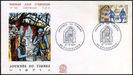 France - FDC - Journée Du Timbre 1971 - 1970-1979