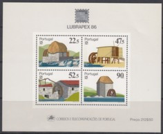 PORTUGAL Block 53, Postfrisch **, Briefmarkenausstellung LUBRAPEX ’86, Rio De Janeiro: Mühlen 1986 - Blocks & Kleinbögen