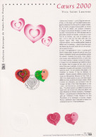 2000 FRANCE Document De La Poste Coeurs 2000 N° 3297 3298 - Documents Of Postal Services