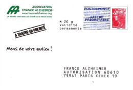 LOT DE 2 PAP BEAUJARD POSTREPONSE LETTRE PRIORITAIRE PHIL@POSTE-FRANCE ALZHEIMER- NEUVES (782)_P214 - Listos Para Enviar: Transplantes/Beaujard