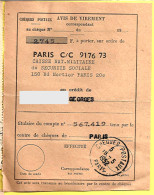 "CHÈQUES POSTAUX PARIS" Sur Avis De Virement (2460)_D37 - Documents De La Poste