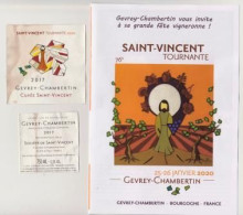 Etiquette Et Contre étiquette 76° SAINT VINCENT TOURNANTE 2020 " GEVREY-CHAMBERTIN 2017 " Cuvée St Vincent _[ev622] - Bourgogne