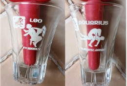 Verre à Digestif érotique " LEO Et AQUARIUS " _Dvv001 - Vasos