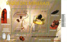 BRAZIL #2828  - MINERAL RICHES - PRECIOUS GEMS  - 2 V -  2001  MNH - Nuovi