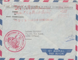 AOF / SENEGAL - 1959 - EMA + CACHET OFFICIEL HAUT COMMISSARIAT DE LA REPUBLIQUE / ENV. De DAKAR => PARIS - Covers & Documents