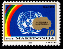 AS0230 Macedonia 1993 Map 1V MNH - Noord-Macedonië