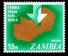 AS0231 Zambia 1968 Map 1V MNH - Zambia (1965-...)