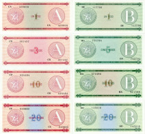 Cuba P-FX1 - FX9 8 Foreign Exchange Certificates A & B UNC - Cuba