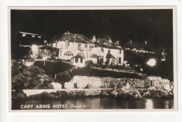 Babbacombe - Cary Arms Hotel (Flood-lit) - End Of Second World War Devon Real Photo Postcard - Torquay