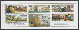 GB- Guernsey: 1993, Blockausgabe: Mi. Nr. 10,  350. Jahrestag Des Beginns Der Belagerung Von Schloss Cornet.   **/MNH - Tennis