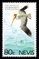 AS0247 Nevis 1989 Birds And Maps 1V MNH - St.Kitts And Nevis ( 1983-...)