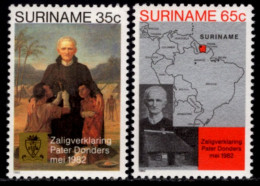 AS0248 Suriname 1982 Philanthropist And Map 2V MNH - Surinam