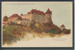 11687 Gruyère - Le Château De Gruyère - Carte Publicitaire Chocolats Peter & Kohler, Vevey - Litho - Autres & Non Classés