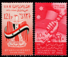 AS0252 Flag Of Egypt 1960 National Emblem 2V MNH - Unused Stamps