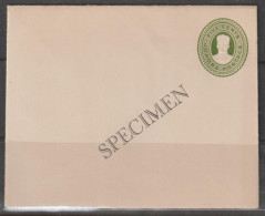 Johore 1934 Sultan Sir Ibrahim Embossed Head 5c Green Envelope (Specimen) - Malaysia (1964-...)