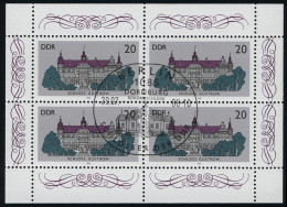 3033 Schlösser-Kleinbogen Güstrow 4x 20 Pf 1986, ESSt Berlin - Used Stamps