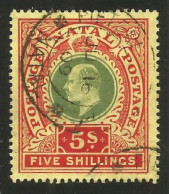 Natal 1908. 5sh (wmk.MCA). SACC 143, SG 169. - Natal (1857-1909)