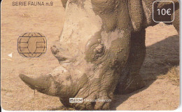 ISN-109 TARJETA DE ESPAÑA DE ISERN DE SERIE FAUNA Nº9  RINOCERONTE (RHINO) - Emissions Basiques