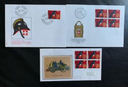 20451 - 100e Anniversaire Pompiers Suisses 1970 Fire Service  3 FDC - Pompieri