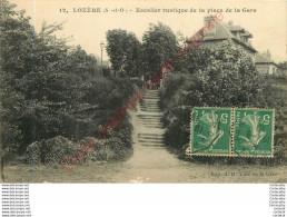 91.  LOZERE .  Escalier Rustique De La Place De La Gare . - Palaiseau