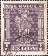 Inde Service Obl Yv: 10 Mi:127 Colonne D'Asoka (Beau Cachet Rond) - Francobolli Di Servizio