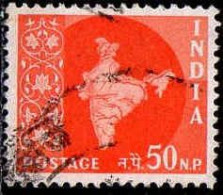 Inde Poste Obl Yv:  81 Mi:270 Carte De L'Inde (Beau Cachet Rond) - Gebruikt