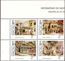 Macao Poste N** Yv: 585/588 Patrimoine Culturel Du Musée Luis De Camoens Coin De Feuille - Unused Stamps