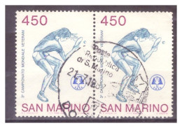 SAN MARINO - 1986 - 3° Campionato Di Tennis Da Tavolo Veterani - Coppia - Used Stamps