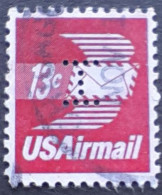 Etats Unis USA 1973 Poste Aérienne Airmail Perforé I Perfin I Yvert 80 O Used - 3a. 1961-… Gebraucht