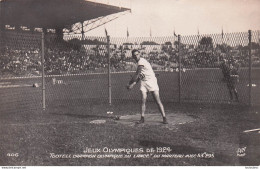 PARIS JO De 1924 TOOTELL CHAMPION OLYMPIQUE LANCEMENT DU MARTEAU JEUX OLYMPIQUES Olympic Games 1924 - Juegos Olímpicos