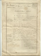 23 MAIRINCHAL MILITARIA .CERTIFICAT DE BONNE CONDUITE DE Mr  SABRY JACQUES MICHEL AU 3°REGIMENT D INFANTERIE DE MARINE - Documentos