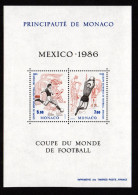 Monaco , Bloc N° 35 Coupe Du Monde De Football Mexico 1986  ** - Blocks & Sheetlets