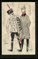 Künstler-AK Ernst Schlemo: Kaiser Wilhelm II. Und Kronprinz Wilhelm  - Schlemo, F.