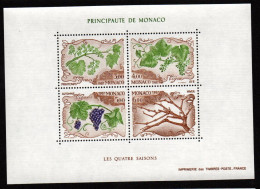 Monaco , Bloc N° 38 Les Quatre Saison  De La Vigne   ** - Blocks & Sheetlets