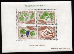 Monaco , Bloc N° 38 Les Quatre Saison  De La Vigne   ** - Blocks & Kleinbögen