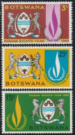 THEMATIC COAT OF ARMS:  HUMAN RIGHTS YEAR. COAT OF ARMS OF BOTSWANA AND HUMAN RIGHTS EMBLEM  -  BOTSWANA - Andere & Zonder Classificatie