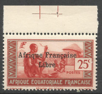 AEF N° 163b Fance Libre Surcharge Espacée 3.5 NEUF** LUXE SANS CHARNIERE  / Hingeless / MNH - Neufs