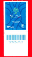 Nuovo - MNH - ITALIA - 2024 - Presidenza Italiana Del G7 – Logo – Borgo Egnazia - B Zona 3 - Barre 2439 - Barcodes