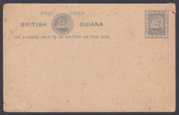 British Guiana Mint One Cent Postcard, Ship, Post Card, Postal Stationery - Guyana Britannica (...-1966)