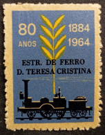 BRAZIL CINDERELLA  STAMP - 1964   LOCOMOTIVE - TRAIN - STEAM LOCOMOTIVE - Unused Stamps