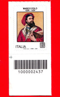 Nuovo - MNH - ITALIA - 2024 - 700 Anni Della Morte Di Marco Polo – Viaggi - B Zona 2 50 - Barre 2437 - Bar-code