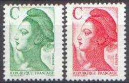 France Liberté De Gandon N° 2615 Et 2616 ** Lettre C. Les Timbres Vert Et Rouge - 1982-1990 Liberté De Gandon