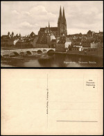 Ansichtskarte Regensburg Steinerne Brücke 1938 - Regensburg