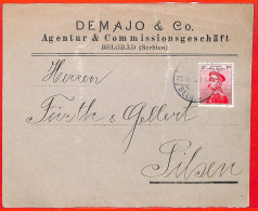 Aa1615 - SERBIA - POSTAL HISTORY -  COVER To Czechoslovakia - Serbie