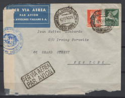 Regno 1940 - Aerogramma - Milano-New York - Censura - Marcophilie (Avions)