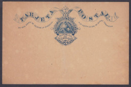 Nicaragua 1882 MInt UPU 3 Cents Postcard, Universal Postal Union, Triangle, Mountains, Tree, Post Card Postal Stationery - Nicaragua