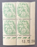 France 1925  N°111 En Bloc De 4  13/12/28 Infime * Sur 2 Timbres Le Reste **TB  Cote 30€ - ....-1929