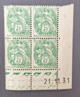 France 1925  N°111 En Bloc De 4  21/11/31 **TB  Cote 30€ - ....-1929